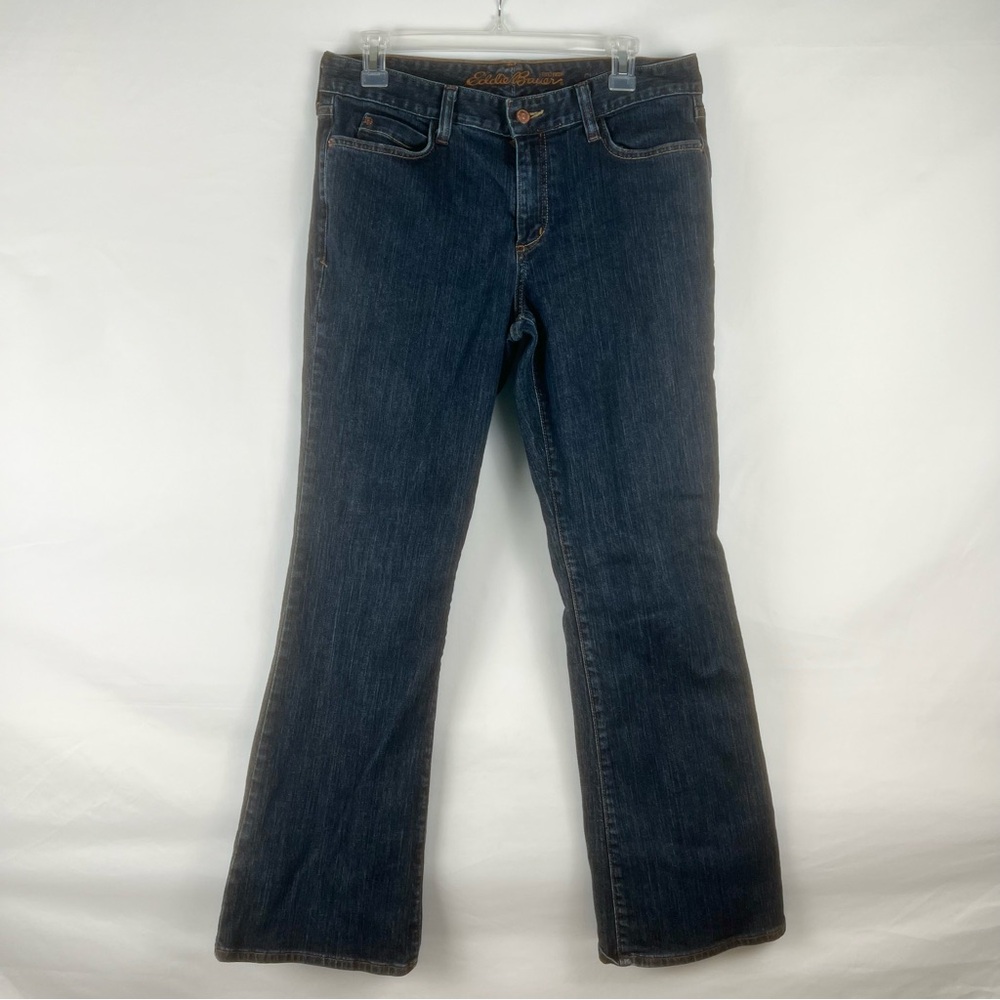 Eddie Bauer Women's Classic Bootcut Jeans Size 10 Y2K Dark Wash Denim Stretch